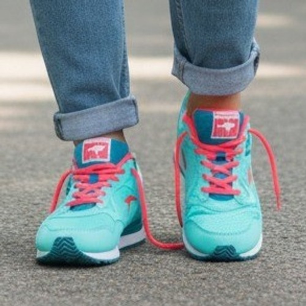 KangaROOS Women Turquoise Pink Mesh Pocket Sneakers 164848-0012 Size 6